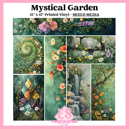 Mystical Garden - Mixed Media Vinyl - 12" x 12" Sheet