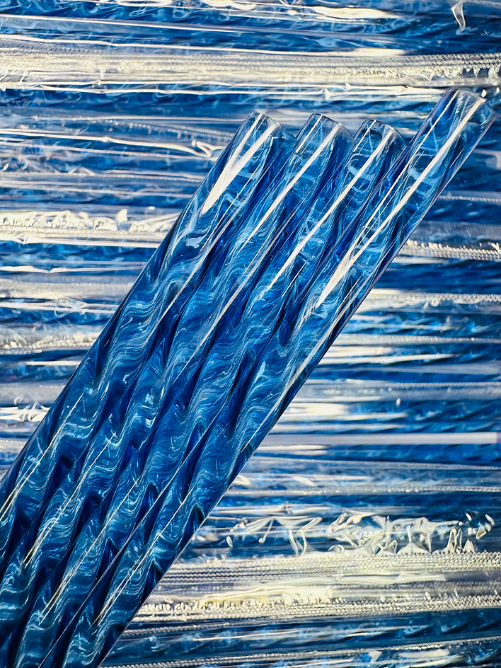 Blue Swirl Straw