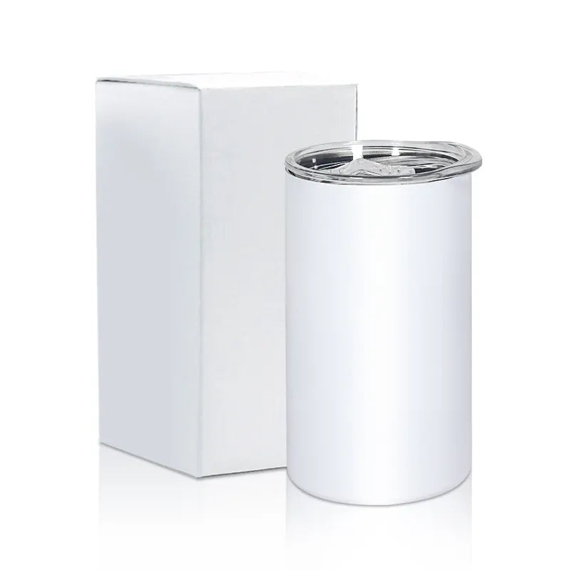 12oz White Straight Skinny Sublimation Low Tumbler