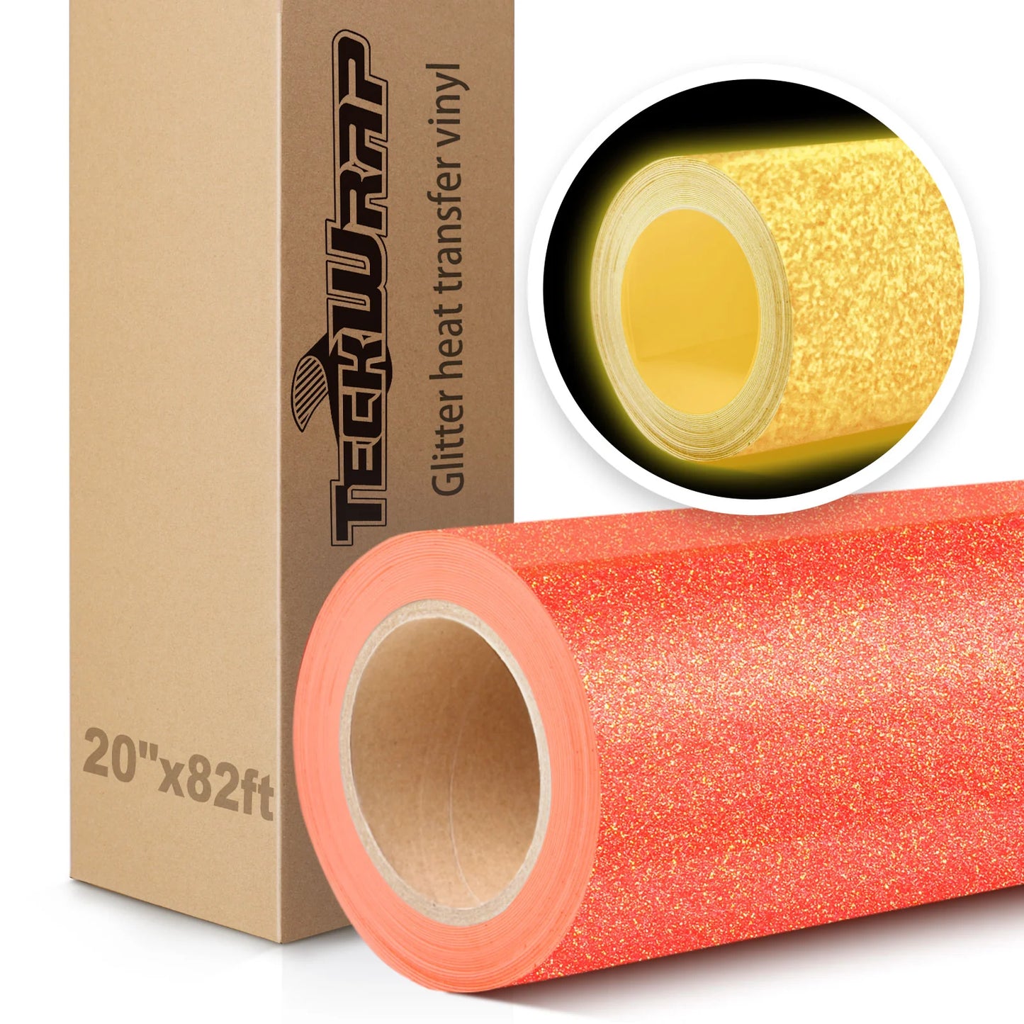Teckwrap 20" Glow in the Dark Glitter Heat Transfer Vinyl