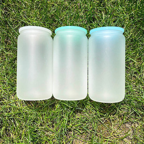 16oz Frosted Beer Cans with Plastic Coloured Lid and Plastic Straw