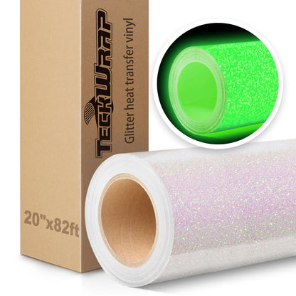 Teckwrap 20" Glow in the Dark Glitter Heat Transfer Vinyl
