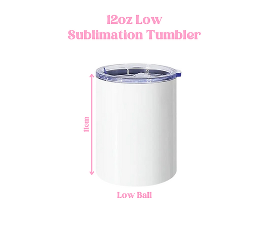 12oz White Low Ball Sublimation Tumbler