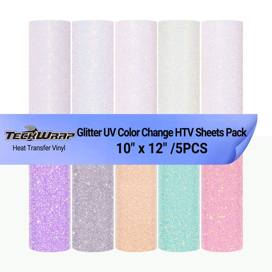 Glitter UV HTV Sheets Pack (5 Sheets)