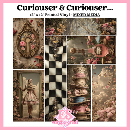 Curiouser and Curiouser - Mixed Media Vinyl - 12" x 12" Sheet