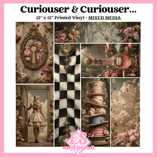 Curiouser and Curiouser - Mixed Media Vinyl - 12" x 12" Sheet