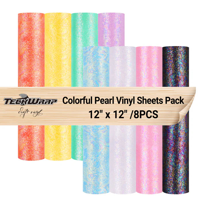 Colourful Pearl Vinyl Sheets Pack x 8 Sheets