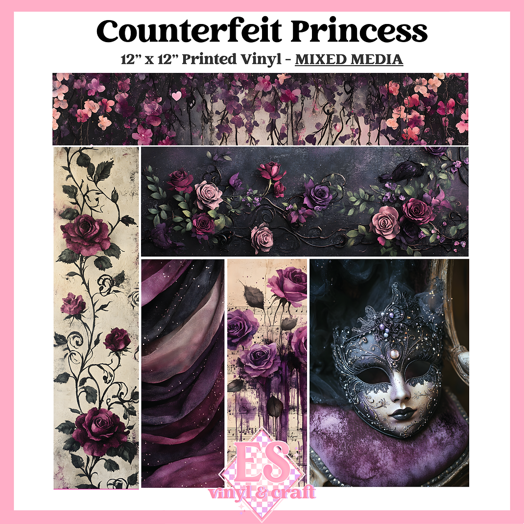 Counterfeit Princess - Mixed Media Vinyl - 12" x 12" Sheet