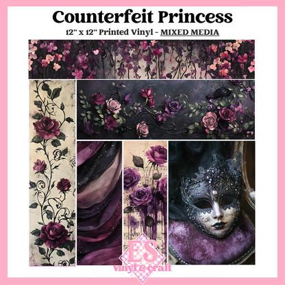 Counterfeit Princess - Mixed Media Vinyl - 12" x 12" Sheet