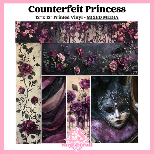 Counterfeit Princess - Mixed Media Vinyl - 12" x 12" Sheet