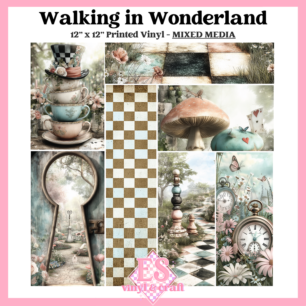 Walking in Wonderland - Mixed Media Vinyl - 12" x 12" Sheet