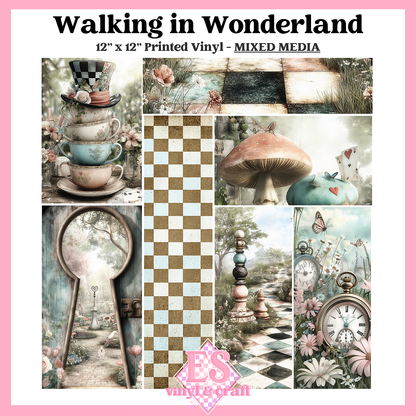 Walking in Wonderland - Mixed Media Vinyl - 12" x 12" Sheet