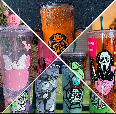 Snowglobe Double Wall Clear Insulated Pre Drilled Boba Tumbler