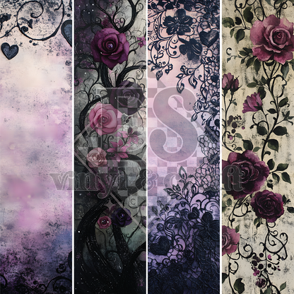 Midnight Romance - Line Split - 12" x 12" Sheet