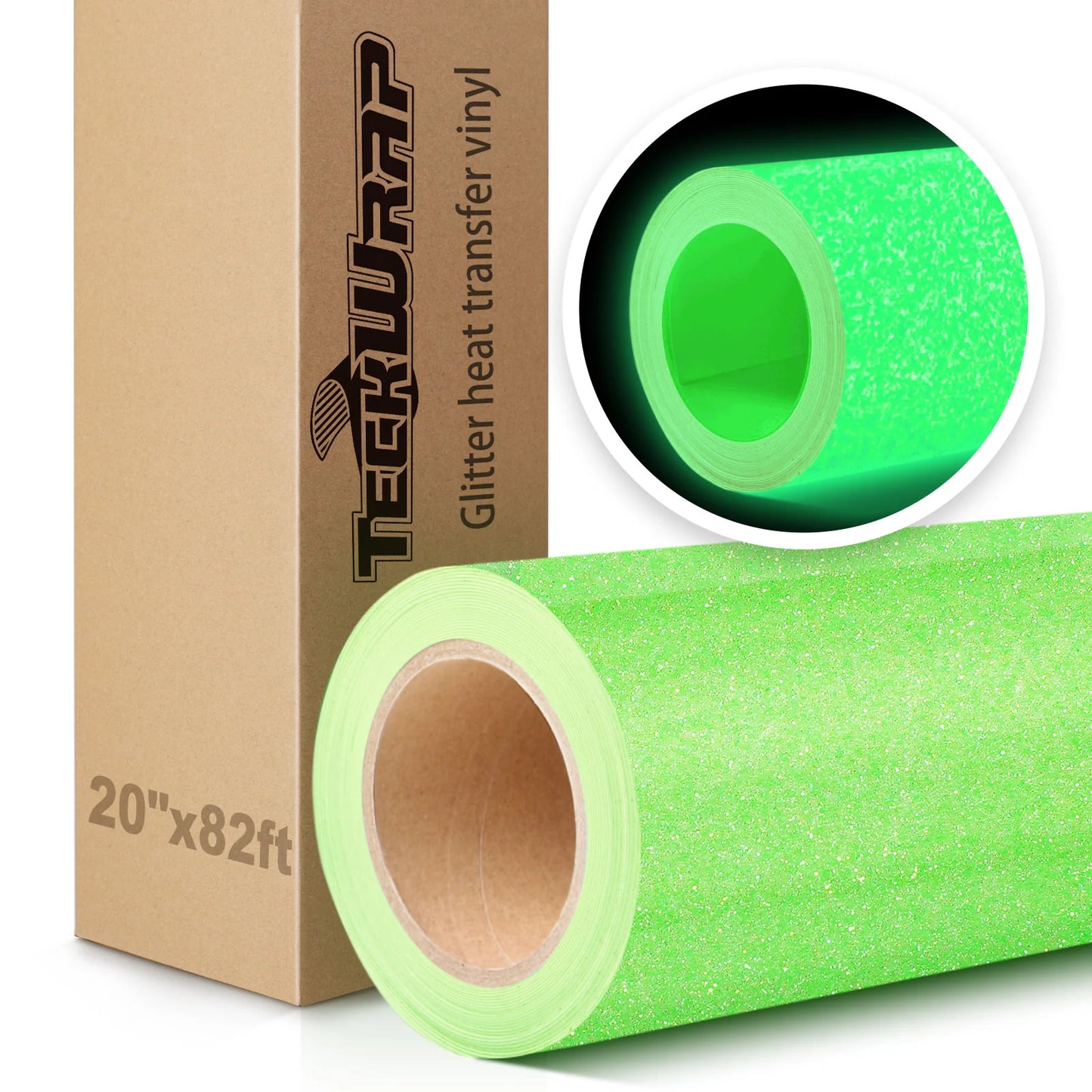 Teckwrap 20" Glow in the Dark Glitter Heat Transfer Vinyl