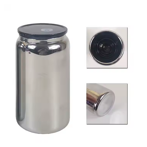 Magic Mirror Beer Can Glass 16oz - Vinyl or UVDTF Plastic Straw