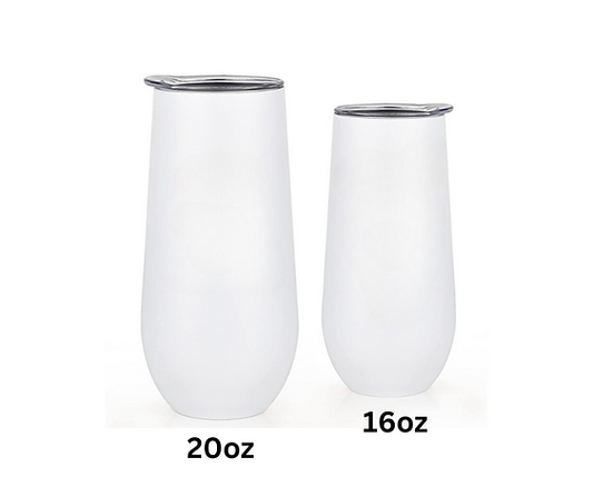 White Champagne Tumbler 16oz or 20oz