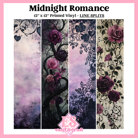 Midnight Romance - Line Split - 12" x 12" Sheet