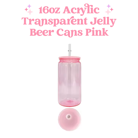 16oz Transparent Acrylic Coloured Plastic Beer Can with Plastic Lid and Straw