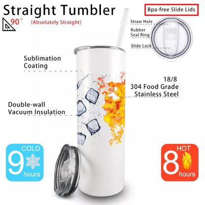 20oz Dual Lid White Sublimation Tumbler