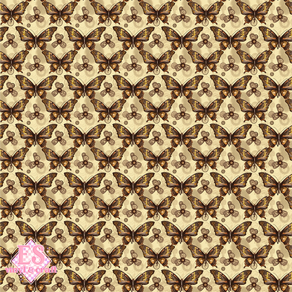 Steampunk Butterflies Collection - UV Printed Vinyl 12" x 12" Sheet