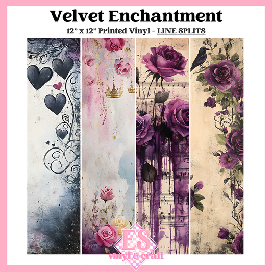 Velvet Enchantment - Line Split - 12" x 12" Sheet