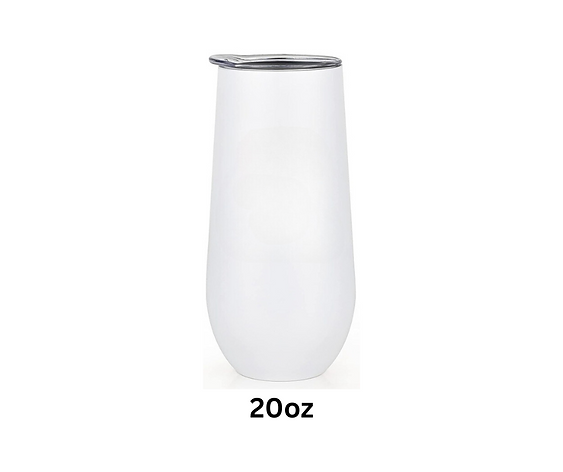 White Champagne Tumbler 16oz or 20oz