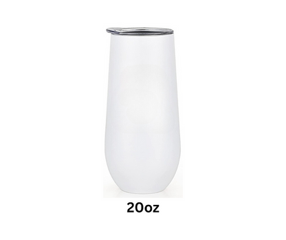 White Champagne Tumbler 16oz or 20oz