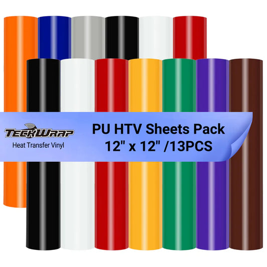 Teckwrap Basic Colour HTV Sheet Pack (13 Sheets)