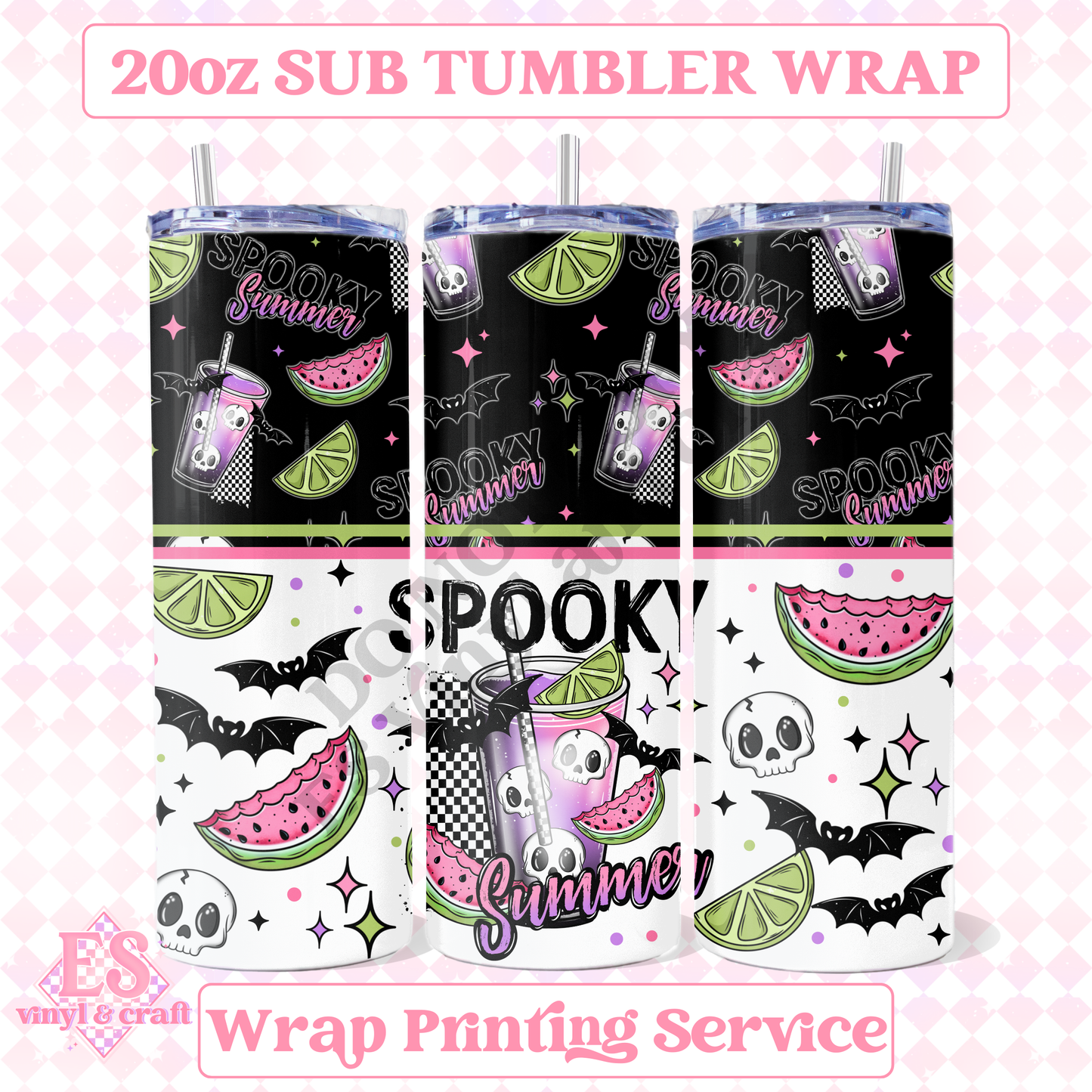 Spooky Summer - Full 20oz Tumbler Sublimation Print image 0