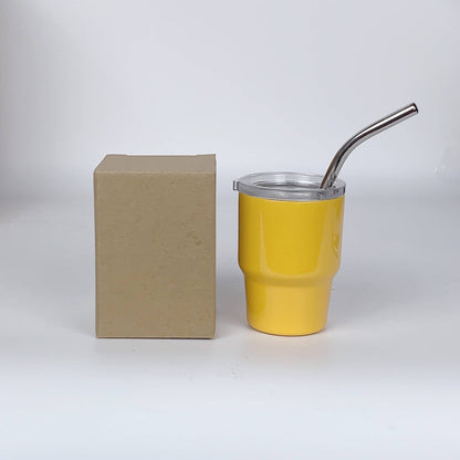 2oz Mini Double Wall Shot Tumblers with Lid and Metal Straw image 8