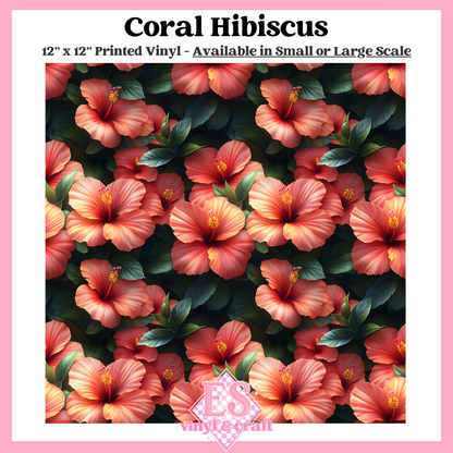 Coral Hibiscus - Small or Large Scale Options - 12" x 12" Sheet image 0