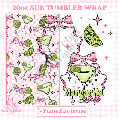 Margarita Club - Full 20oz Tumbler Sublimation Print image 1