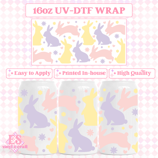 Bunnies - 16oz Beer Can / Libbey UV-DTF Transfer image 0