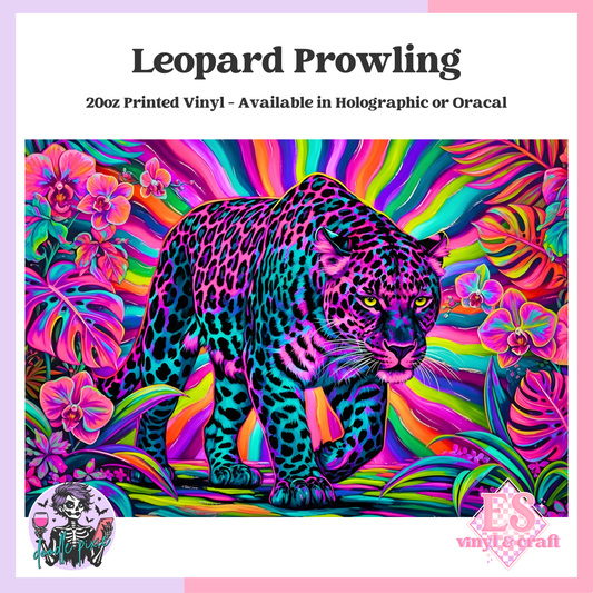 Leopard Prowling - 20oz Printed Tumbler Self Adhesive Vinyl image 0