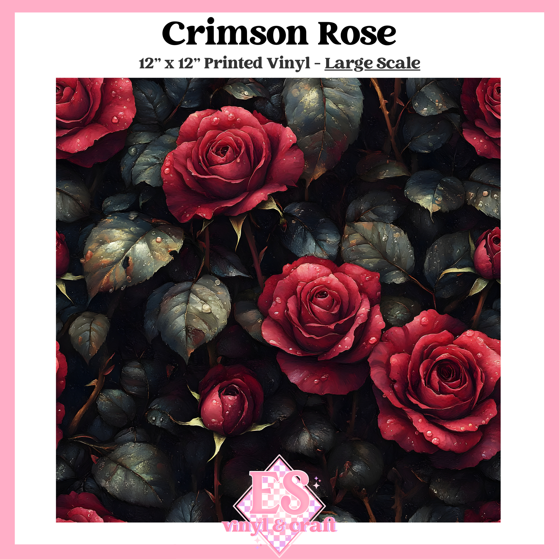 Crimson Rose - Small or Large Scale Options - 12" x 12" Sheet image 2