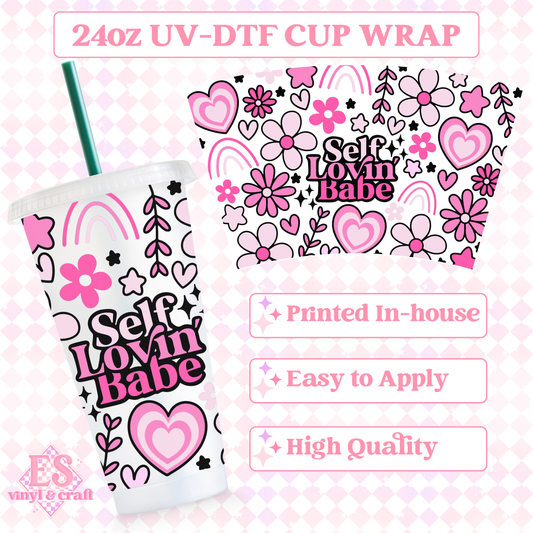 Self Lovin' Babe - UVDTF 24oz Cold Cup Wrap image 0