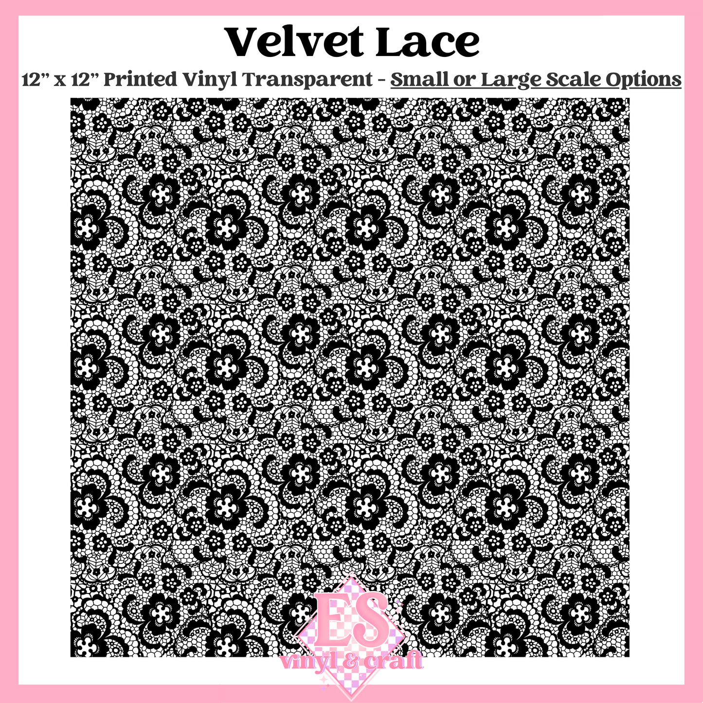 Velvet Lace Transparent - Small or Large Scale Options - 12" x 12" Sheet image 0