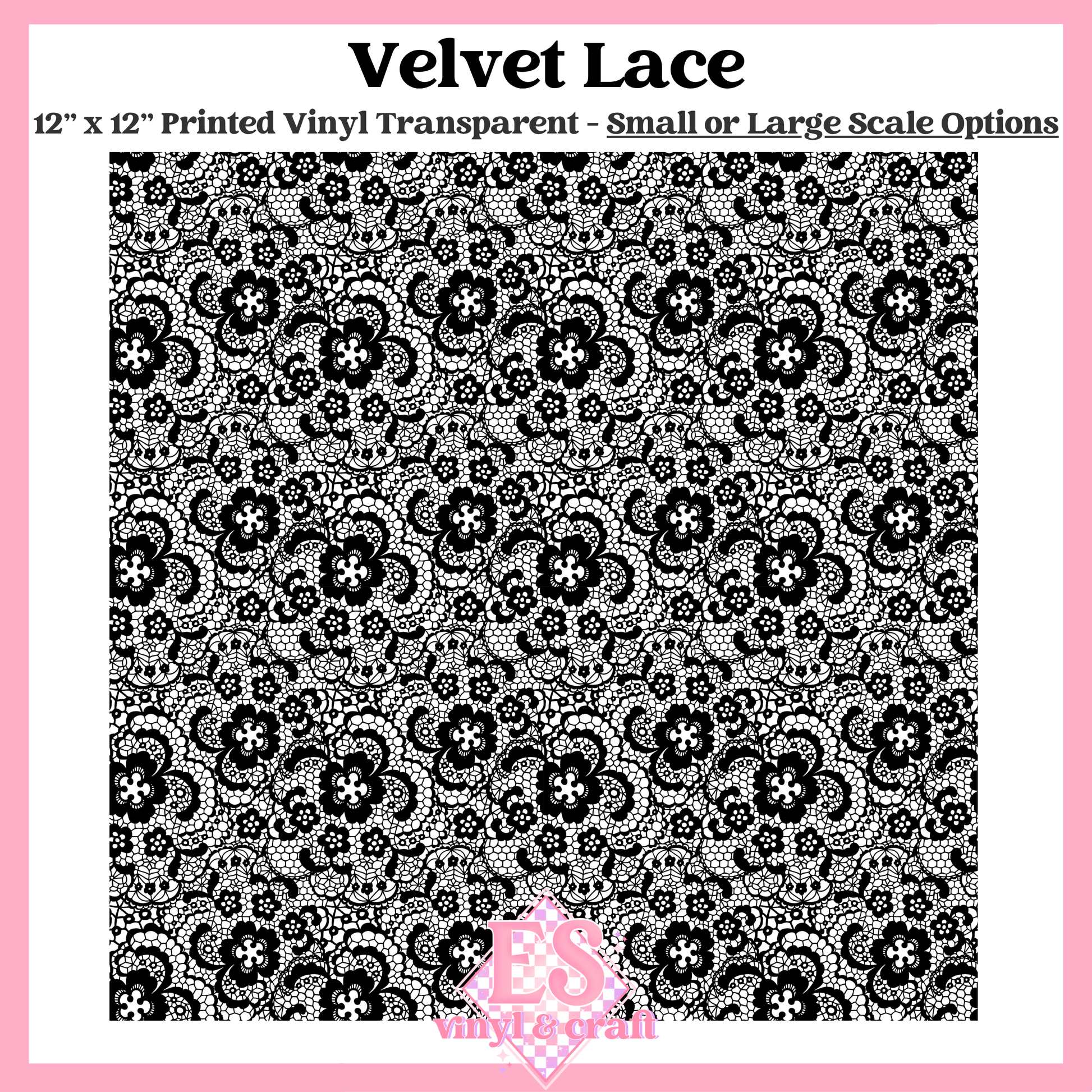 Velvet Lace Transparent - Small or Large Scale Options - 12" x 12" Sheet image 0