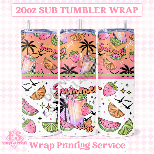 Summer Days - Full 20oz Tumbler Sublimation Print image 0
