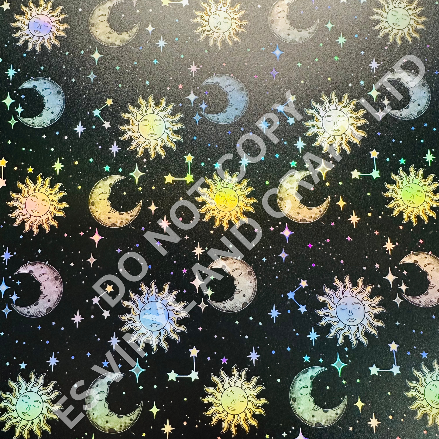 Sun and Moon - Holographic or Normal Printed Vinyl (A4 or 12" x 12" Sheet) image 1