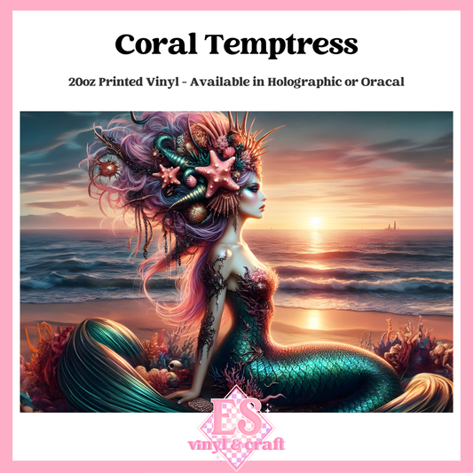 Coral Temptress - 20oz Printed Tumbler Self Adhesive Vinyl image 0