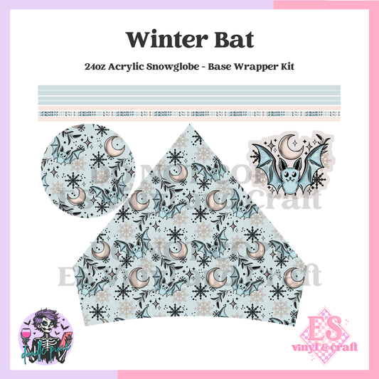 Winter Bat - 24oz Snowglobe Wrapper Kit image 0