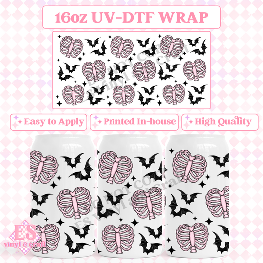 Heart Rib Cage - 16oz Beer Can / Libbey UV-DTF Transfer image 0