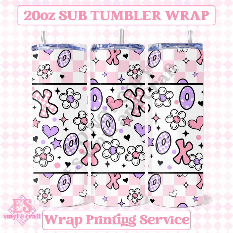 XOXO Flowers - Full 20oz Tumbler Sublimation Ready Print image 0