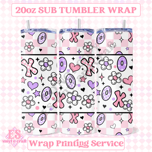 XOXO Flowers - Full 20oz Tumbler Sublimation Ready Print image 0