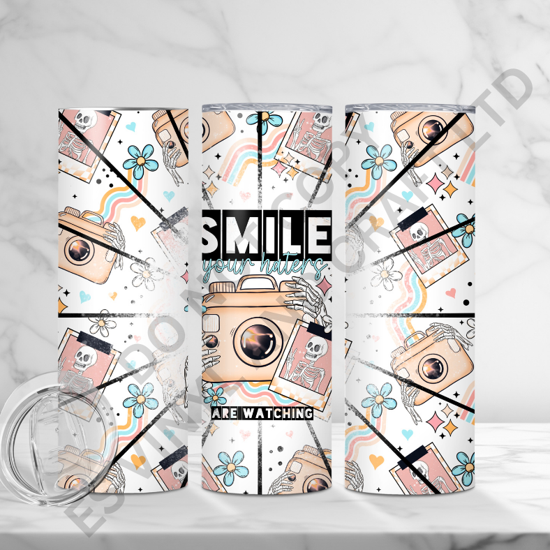 Smile Haters - Full 20oz Tumbler Sublimation Ready To Print image 0