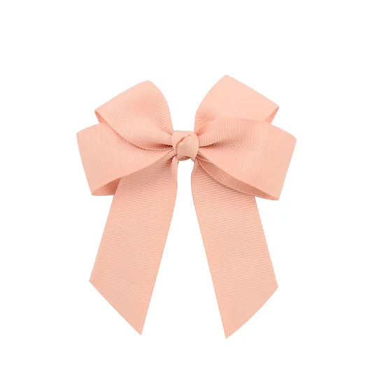 Hair Bow Clip 4" - Peachy Pink image 0