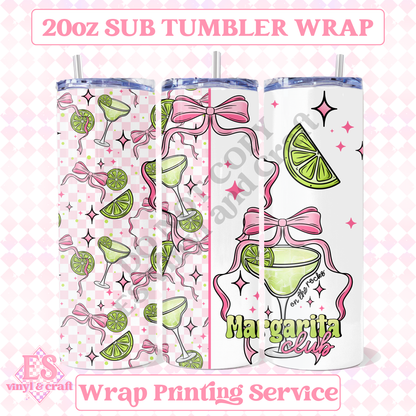 Margarita Club - Full 20oz Tumbler Sublimation Print image 0