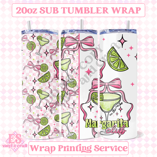 Margarita Club - Full 20oz Tumbler Sublimation Print image 0
